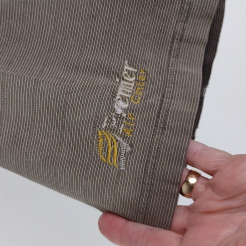 Gold Tri Mountain 60's 2 Ply DBL Mercerized-Cotton Polo Pinstripe Shirt 2XL - Picture 4 of 14